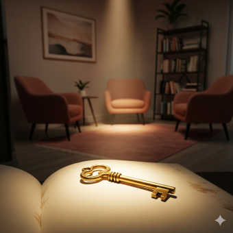 gold key and illuminated path representing financial autonomy reclamation