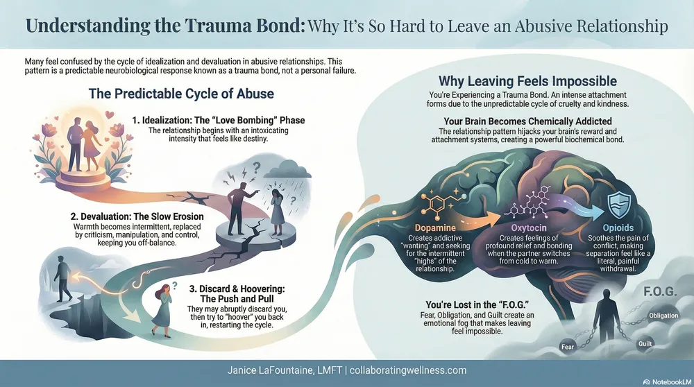 Navigating the narcissistic abuse cycle - staying or leaving a narcissistic partner